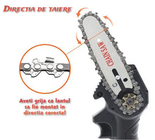 Încarcă imaginea în vizualizatorul Galerie, NOU - PACHET PROMO: Mini Fierastrau Electric Cu 2x Acumulatori + 1x Lant + 1x Lama, 6 Inch+ Incarcator