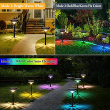 Încarcă imaginea în vizualizatorul Galerie, NOU - Set 2 Lampi Solare Stralucitoare, Cu Reflexii Puternice, Pentru Exterior, Rezistente La Apa, Alb Cald si Multicolor