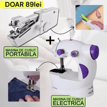Încarcă imaginea în vizualizatorul Galerie, NOU - Pachet 1+1: Masina De Cusut Electrica, Viteza Reglabila, Pedala Inclusa + Mini Masina De Cusut CADOU