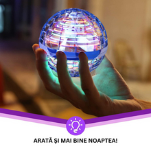 Încarcă imaginea în vizualizatorul Galerie, NOU - Minge Zburatoare cu LED-uri, tip OZN/ Drona, incarcare cu USB
