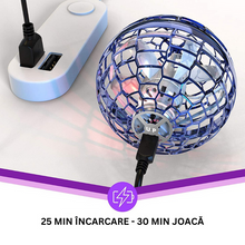 Încarcă imaginea în vizualizatorul Galerie, NOU - Minge Zburatoare cu LED-uri, tip OZN/ Drona, incarcare cu USB