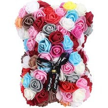 Încarcă imaginea în vizualizatorul Galerie, NOU - CADOU de Valentine's Day: Ursulet din trandafiri de sapun in cutie cadou, Inaltime 25cm