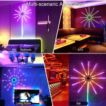 Încarcă imaginea în vizualizatorul Galerie, Instalatie artificii LED Smart, RGB, muzica, telecomanda si control din smartphone, multicolor