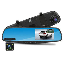 Încarcă imaginea în vizualizatorul Galerie, NOU - Oglinda Retrovizoare Cu Camera Video Fata-Spate Full HD Cu G-Senzor Si Ecran 4.3 Inch