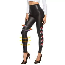 Încarcă imaginea în vizualizatorul Galerie, NOU - 1 + 1 CADOU: Colanti DIVA Fit din Piele Ecologica PREMIUM pentru Talie Normala, Negru
