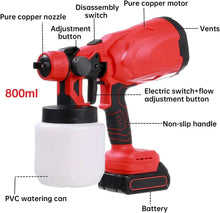 Încarcă imaginea în vizualizatorul Galerie, NOU - Pistol Profesional De Vopsit Si Zugravit, Electric, Cu Rezervor De Vopsea, 900 ml si 2 Acumulatori, 21V, Portabil