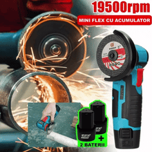Încarcă imaginea în vizualizatorul Galerie, NOU - Mini Polizor Unghiular Electric cu 2 Acumulatori si 2 Discuri,Flex Portabil, 12V, Disc 76MM