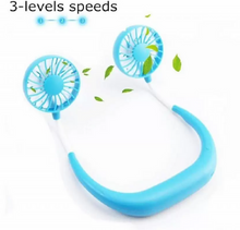 Încarcă imaginea în vizualizatorul Galerie, NOU - Mini Ventilator Portabil, Cu Alimentare USB, Suport Pentru Gat, 3 Trepte De Putere, Baterie Reincarcabila