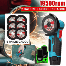 Încarcă imaginea în vizualizatorul Galerie, NOU - PROMO: Mini Polizor Unghiular Electric cu 2 BATERII,Flex Portabil, 12V, Disc 76MM + 6 DISCURI CADOU