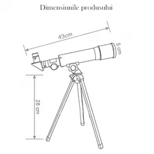 Încarcă imaginea în vizualizatorul Galerie, NOU - Telescop Astronomic Cu Trepied Din Aluminiu, Distanta Focala 360mm Si Prisme De 90°, Argintiu/Negru