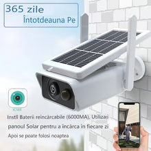 Încarcă imaginea în vizualizatorul Galerie, NOU - Camera de Supraveghere Solara WIFI, 3 MP FullHD, Exterior, Conectare Telefon, Night Vision, Incarcare Solara, Rezistenta la apa