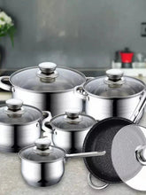 Încarcă imaginea în vizualizatorul Galerie, NOU - Set 5 oale si tigaie Royalty Line,12 piese RL, Inox
