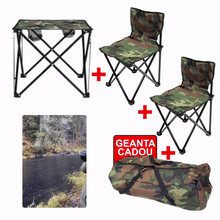 Încarcă imaginea în vizualizatorul Galerie, NOU - Set masa si 2 scaune pentru camping + CADOU geanta de transport