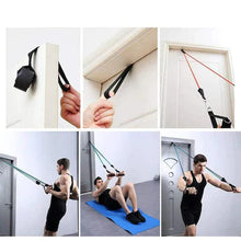 Încarcă imaginea în vizualizatorul Galerie, NOU - Set 11 bucati extensor fitness cu corzi elastice latex, manere, ancora usa si curele pentru glezna
