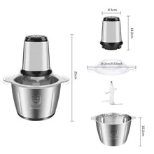 Încarcă imaginea în vizualizatorul Galerie, NOU - Tocator Electric Multifunctional, Pentru Carne, Fructe si Legume, Bol Din Inox, Capacitate 3L, 4 Lame Din Inox, 1000W Putere