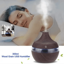 Încarcă imaginea în vizualizatorul Galerie, NOU - 1+1 GRATIS: Difuzor Aromaterapie Cu Ultrasunete Si Umidificator Cu LED, 300 ml, Wenge + 12 uleiuri CADOU