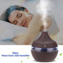 Încarcă imaginea în vizualizatorul Galerie, NOU - Difuzor Aromaterapie Cu Ultrasunete Si Umidificator Cu LED, 300 ml, Wenge + 12 uleiuri CADOU