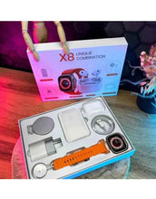 Încarcă imaginea în vizualizatorul Galerie, NOU - Pachet Smart Unique X8: Ceas Inteligent, Casti Wireless, Baterie Externa Magnetica, Compatibilitate Android/ iOS