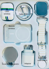 Încarcă imaginea în vizualizatorul Galerie, NOU - Pachet Smart Unique X8: Ceas Inteligent, Casti Wireless, Baterie Externa Magnetica, Compatibilitate Android/ iOS