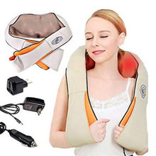 Încarcă imaginea în vizualizatorul Galerie, Aparat de masaj cervical Massager Neck, cu infrarosu si bile, 24W, piele, crem