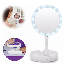 Încarcă imaginea în vizualizatorul Galerie, LICHIDARE STOC: Oglinda pliabila cu LED pentru machiaj, 2 fete, reglabila, marire 10x