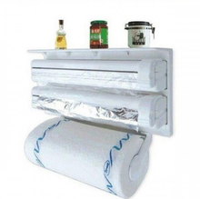 Încarcă imaginea în vizualizatorul Galerie, Dispenser triplu de bucatarie pentru hartie, folie aluminiu si folie stretch