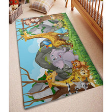 Încarcă imaginea în vizualizatorul Galerie, Covor copii Design 3D model Animale din Jungla, 120 x 180 cm