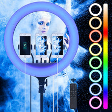 Încarcă imaginea în vizualizatorul Galerie, Selfie ring RGB, inaltime 1.80 metri, diametru 45 cm, 18 inch, telecomanda