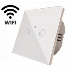 Încarcă imaginea în vizualizatorul Galerie, Intrerupator touch dublu WI-FI, cu panou de sticla, alb