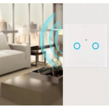 Încarcă imaginea în vizualizatorul Galerie, Intrerupator touch dublu WI-FI, cu panou de sticla, alb