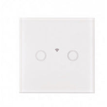 Încarcă imaginea în vizualizatorul Galerie, Intrerupator touch dublu WI-FI, cu panou de sticla, alb
