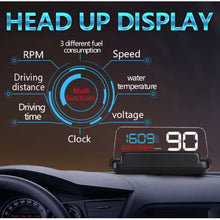 Încarcă imaginea în vizualizatorul Galerie, Aparat diagnosticare si afisaj informatii bord pe parbriz digital OBD2 de tip HUD, display 5 inch pentru bord C500
