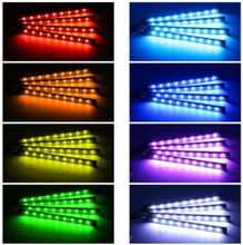 Încarcă imaginea în vizualizatorul Galerie, Lumini ambientale auto Kit interior LED RGB cu telecomanda