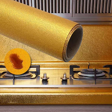 Încarcă imaginea în vizualizatorul Galerie, Set 2 folii de aluminiu autoadeziva bucatarie, Kitchen Foil AURIU/ ARGINTIU, 60 x 300 cm fiecare