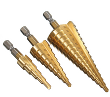 Încarcă imaginea în vizualizatorul Galerie, Set 3 burghie in trepte prinse hexagonal