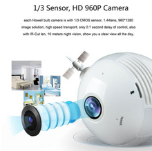 Încarcă imaginea în vizualizatorul Galerie, Camera de supraveghere in bec - IP Wireless HD 960P Panoramica 360 grade
