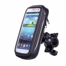 Încarcă imaginea în vizualizatorul Galerie, Suport husa telefon mobil pentru bicicleta si motocicleta, rezistent apa si socuri, touchscreen, 360* rotativ, negru