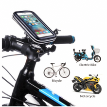 Încarcă imaginea în vizualizatorul Galerie, Suport husa telefon mobil pentru bicicleta si motocicleta, rezistent apa si socuri, touchscreen, 360* rotativ, negru