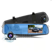 Încarcă imaginea în vizualizatorul Galerie, -Oglinda retrovizoare cu camera HD 1080P, DVR auto, cu microfon si difuzor incorporate + camera suplimentara marsarier