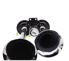 Încarcă imaginea în vizualizatorul Galerie, - Claxon cu 2 goarne si electrovalva metalice, 24V Air Horn