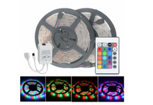 Încarcă imaginea în vizualizatorul Galerie, - Set 2 x Banda LED RGB multicolor cu telecomanda 5 M