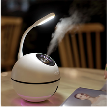 Încarcă imaginea în vizualizatorul Galerie, - Umidificator de aer Ultrasonic Minge Lampa&Ventilator, USB, DC 3.7V, 300ml, baterie 2000ma, Alb