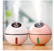Încarcă imaginea în vizualizatorul Galerie, - Umidificator de aer Ultrasonic Minge Lampa&Ventilator, USB, DC 3.7V, 300ml, baterie 2000ma, Alb