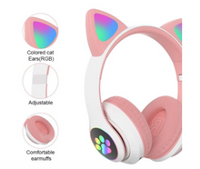 Încarcă imaginea în vizualizatorul Galerie, Casti audio Wireless, urechi de pisica, iluminare LED, Stereo