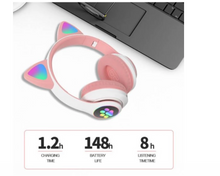 Încarcă imaginea în vizualizatorul Galerie, Casti audio Wireless, urechi de pisica, iluminare LED, Stereo