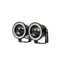 Încarcă imaginea în vizualizatorul Galerie, - Set 2 proiectoare auto cu LED Angel Eyes, 76 mm, lumina alba