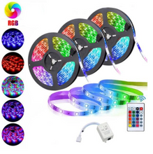 Încarcă imaginea în vizualizatorul Galerie, - Set 3 x Banda LED RGB multicolor cu telecomanda 5 metri