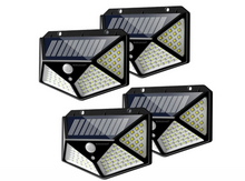 Încarcă imaginea în vizualizatorul Galerie, Set 4 x Lampa 100 LED cu panou solar, senzor de miscare +CADOU Lanterna profesionala de cap reglabila cu triplu LED
