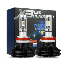 Încarcă imaginea în vizualizatorul Galerie, - Set becuri cu Led auto pentru faruri H4 super white X3 , DC 9-32V – 6000 Lumeni/bec
