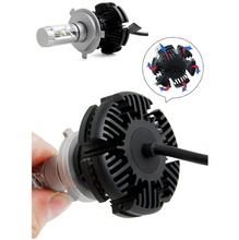 Încarcă imaginea în vizualizatorul Galerie, - Set becuri cu Led auto pentru faruri H4 super white X3 , DC 9-32V – 6000 Lumeni/bec
